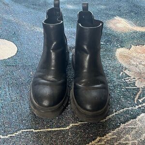 BP Nordstrom Black Lace‑Up Ankle Boots Sz 6 Women’s Leather Streetwear Staple